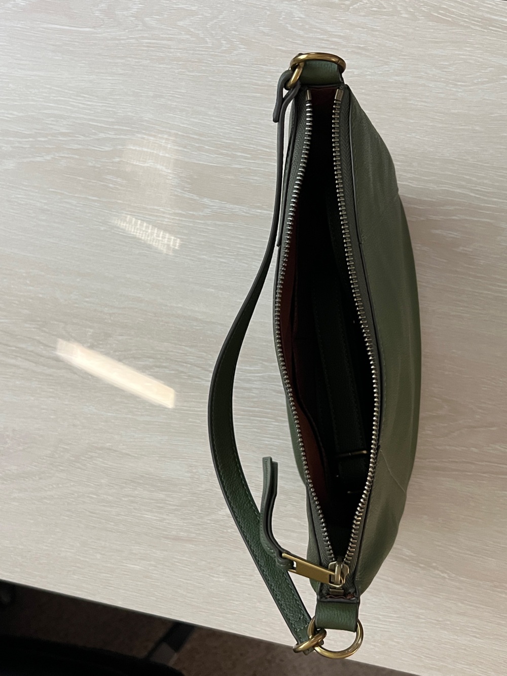 Fossil Olive Green Leather Convertible Shoulder Bag - Picture 3 of 4